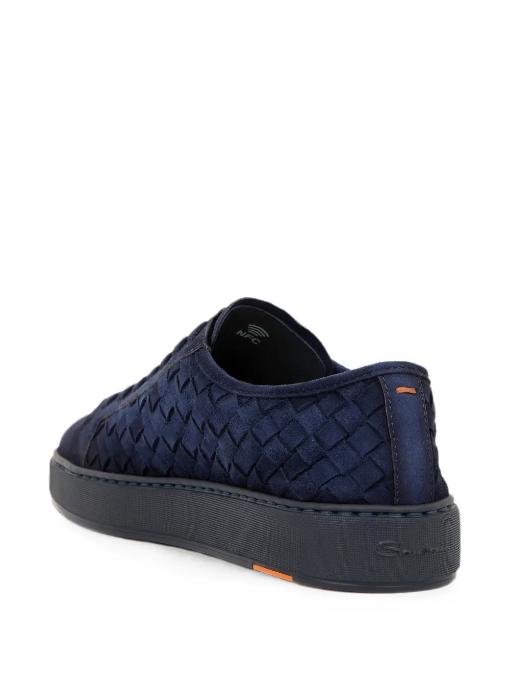 Santoni woven leather sneakers Blauw