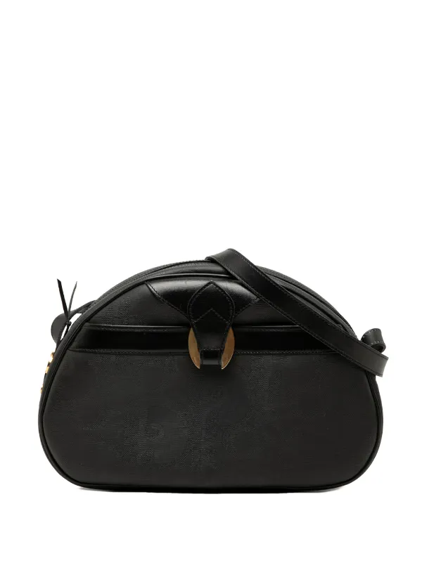 Dior Pre-owned 20th Century Oblique Trotter Coated Canvas Crossbody Bag in Black