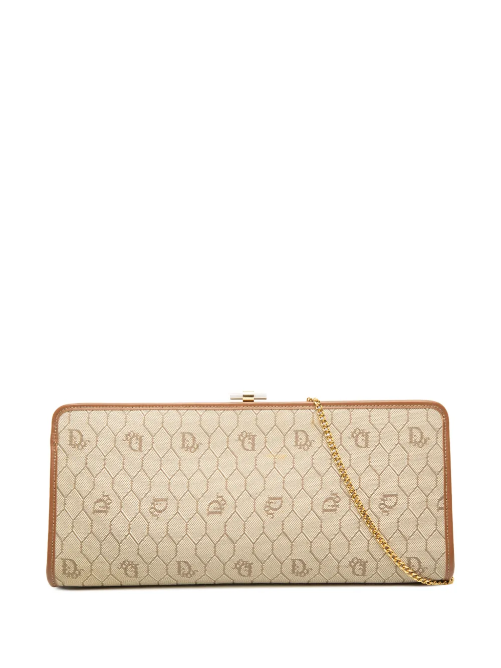 Christian Dior Pre-Owned 20th Century Honeycomb Coated Canvas Chain crossbody bag - Neutrals