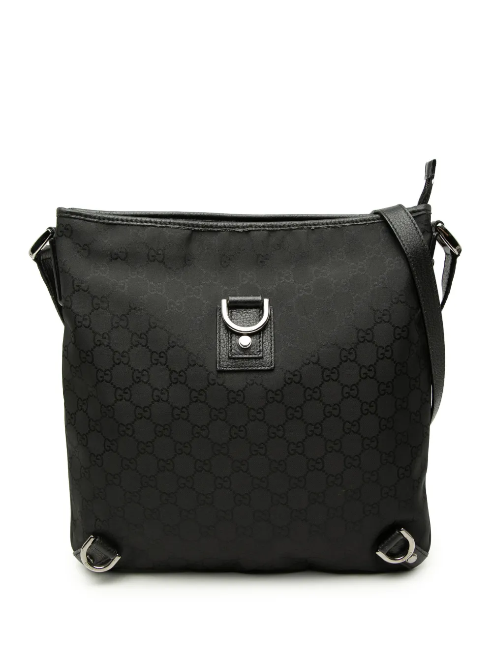 Gucci Pre-Owned Borsa a tracolla GG Abbey in nylon con anello a D 2000-2015 - Nero