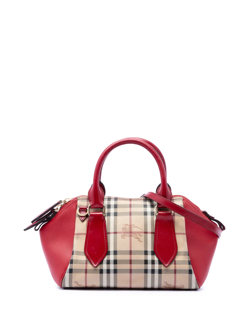Burberry Pre-Owned 2000-2017 kleine Satchel-Tasche mit Haymarket Check - Nude