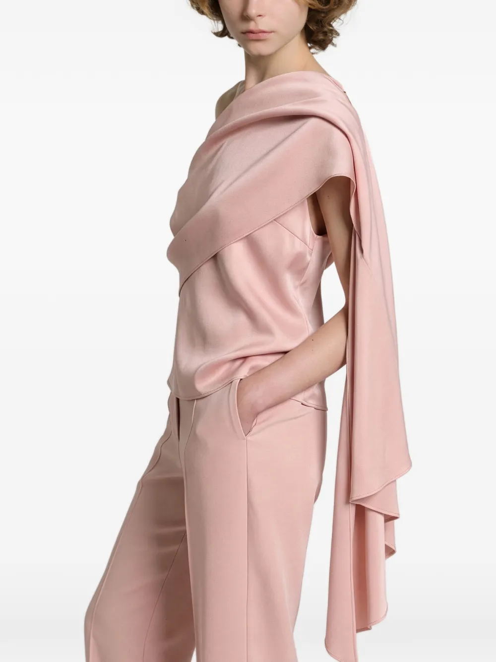 Alberta Ferretti Straight plooibroek Roze