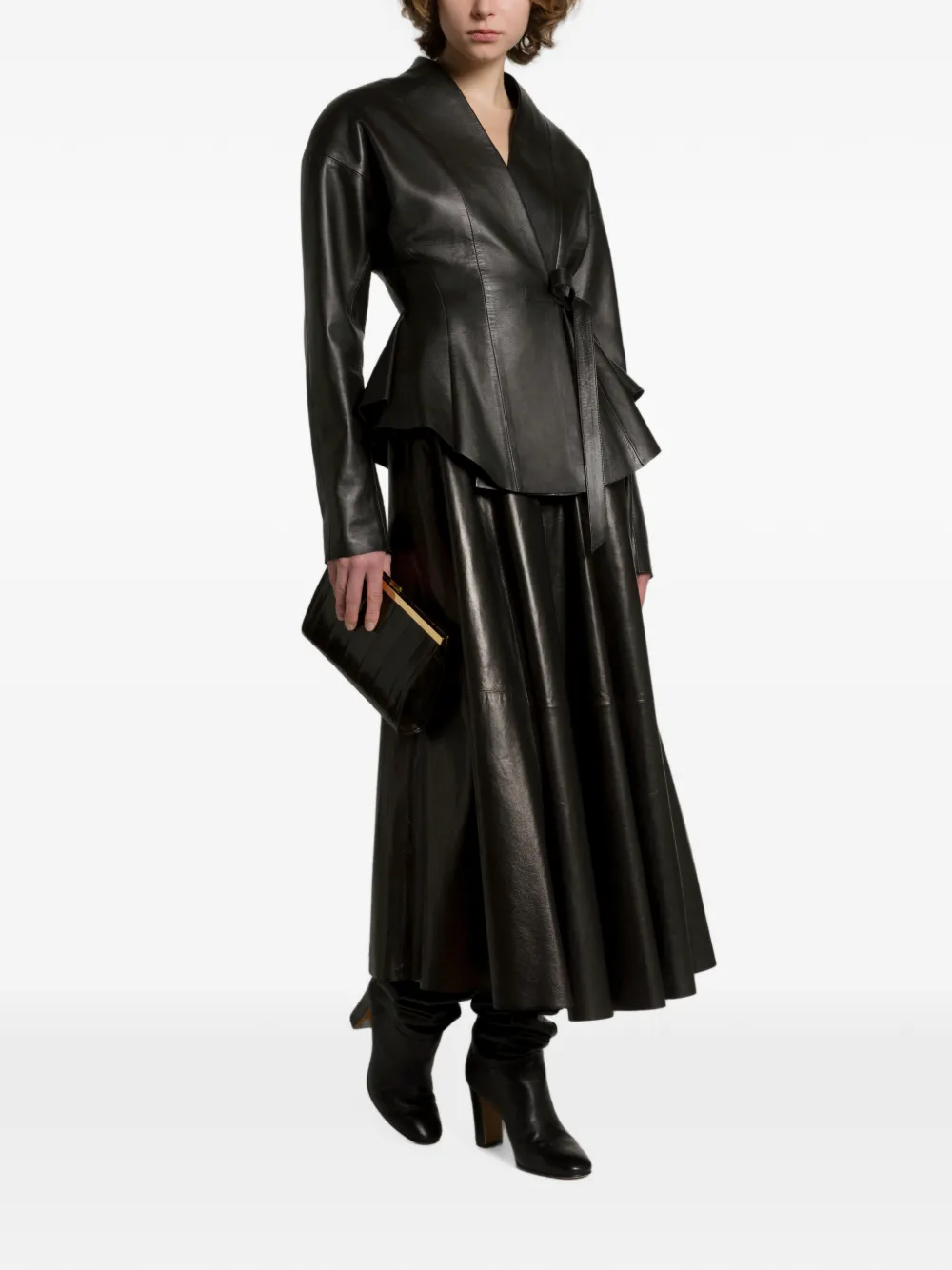 Alberta Ferretti Maxi-rok met elastische tailleband en vlakken Zwart