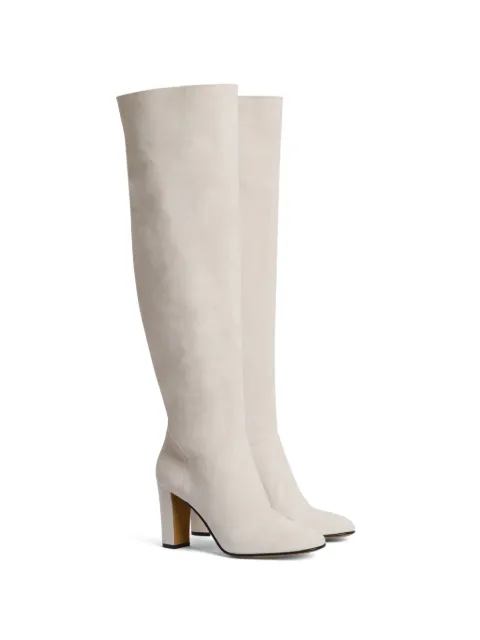 Alberta Ferretti Overknee-Stiefel aus Wildleder mit Blockabsatz