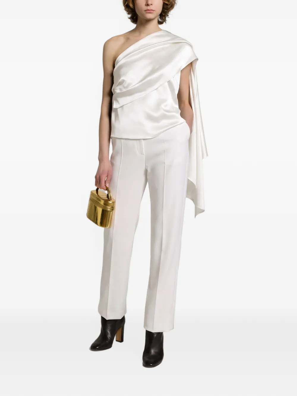 Alberta Ferretti Straight plooibroek Wit