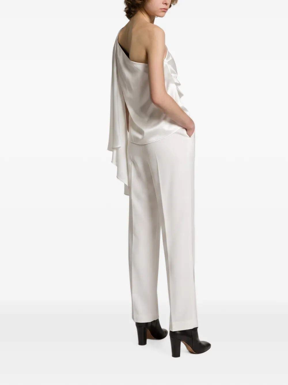 Alberta Ferretti Straight plooibroek Wit