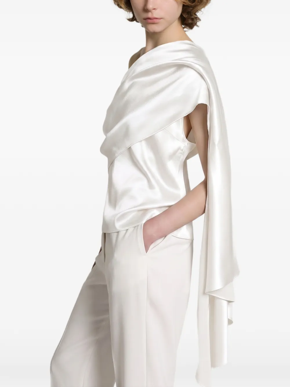 Alberta Ferretti Straight plooibroek Wit