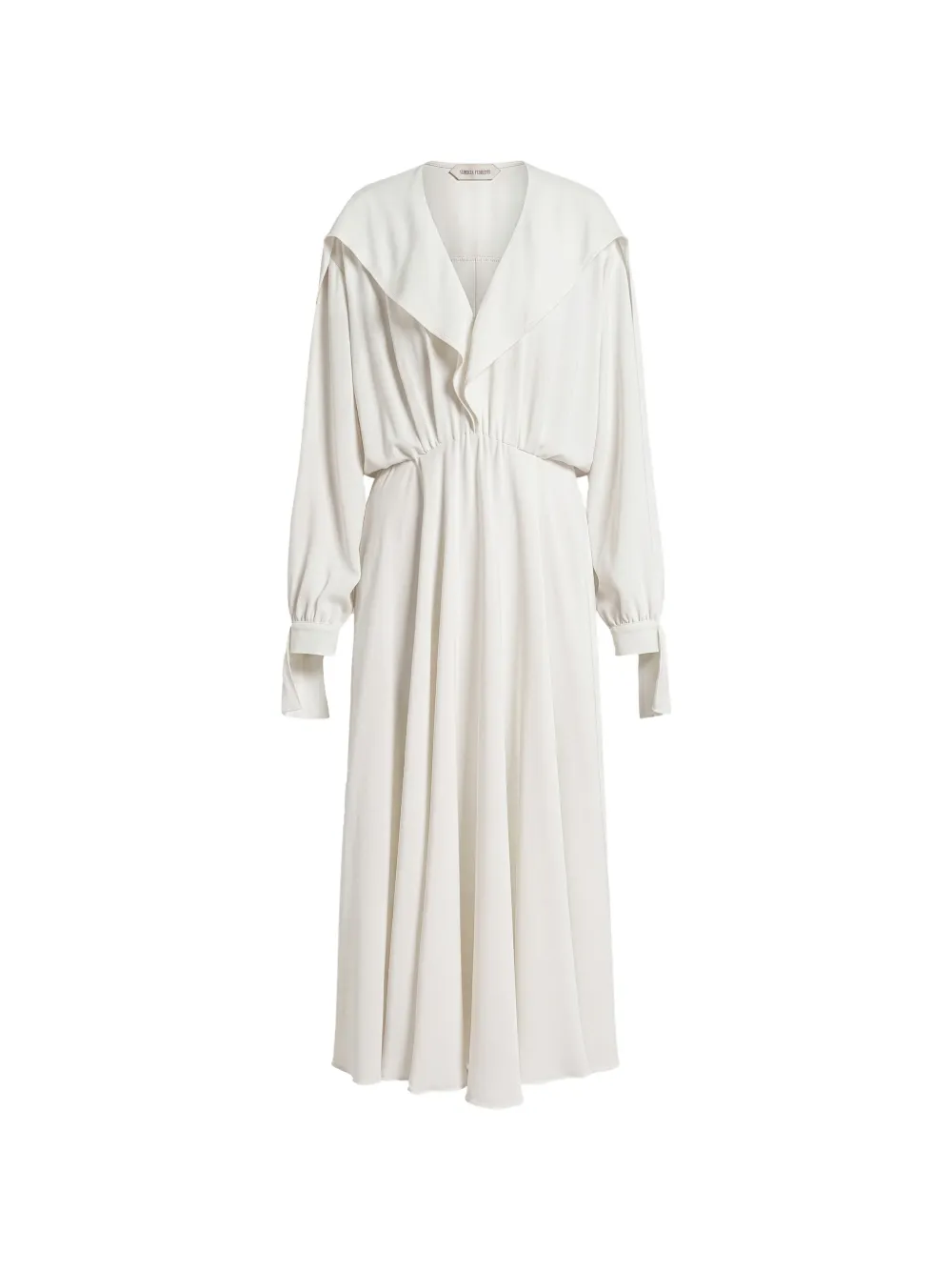 Alberta Ferretti ruffled-collar belted midi dress