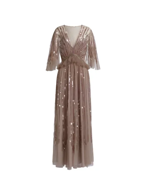 Alberta Ferretti スパンコールトリム ラッフルドレス