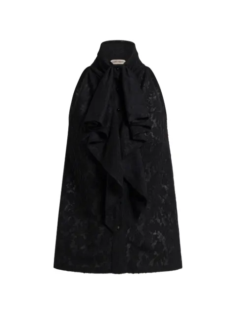 Alberta Ferretti ruffled lace blouse