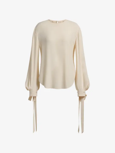Alberta Ferretti blusa manga larga con moño en los puños