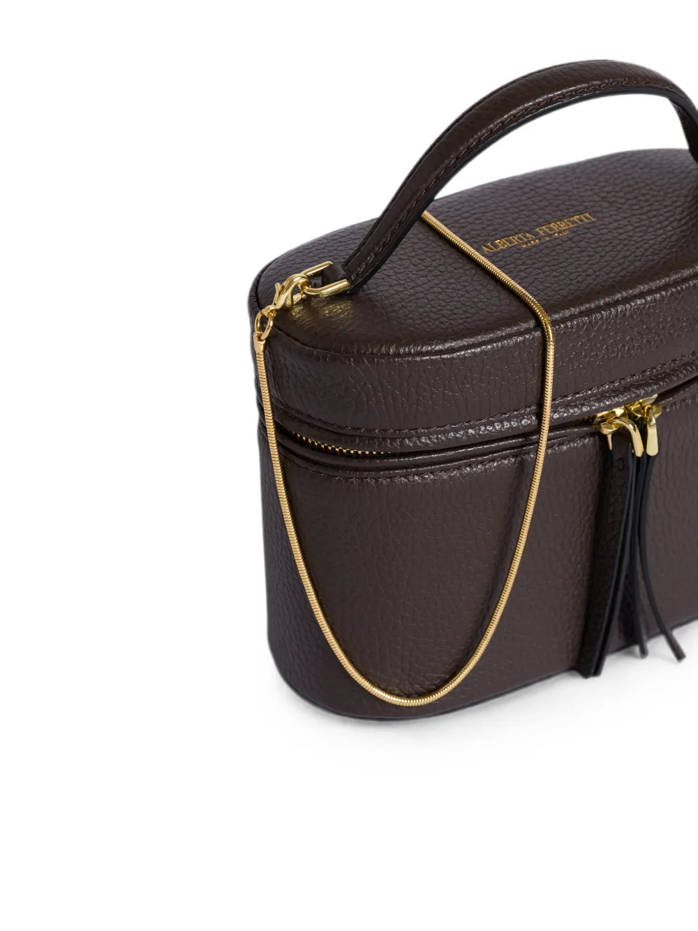 Alberta Ferretti Leren mini-tas met textuur Bruin
