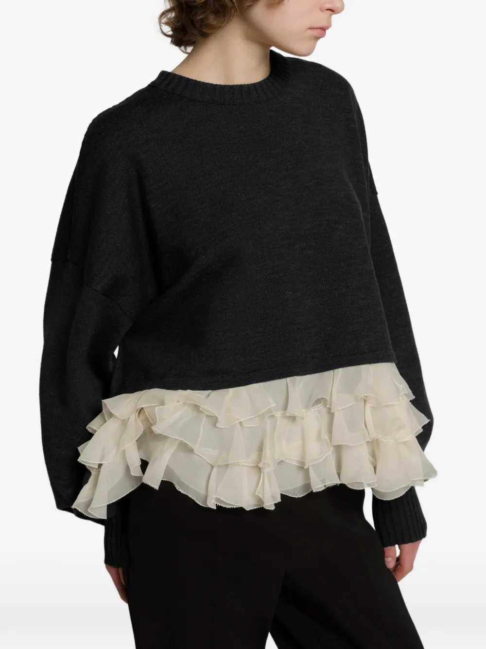 Alberta Ferretti ruffle-trimmed sweater