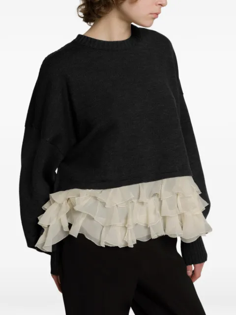 Alberta Ferretti ruffle-trimmed sweater