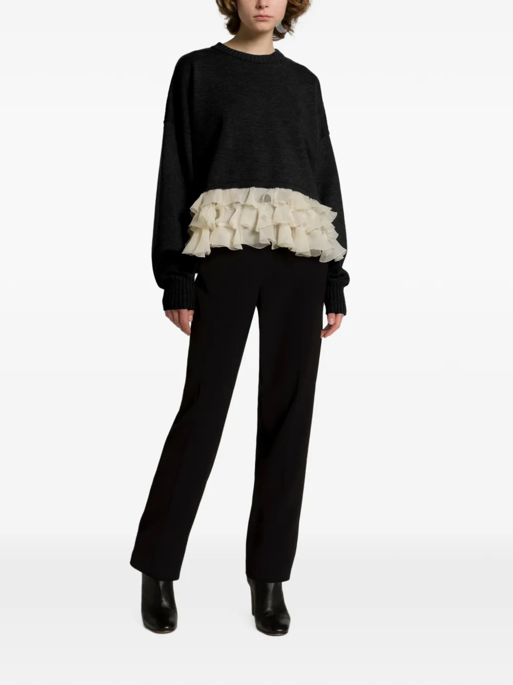 Alberta Ferretti Trui met ruches Grijs