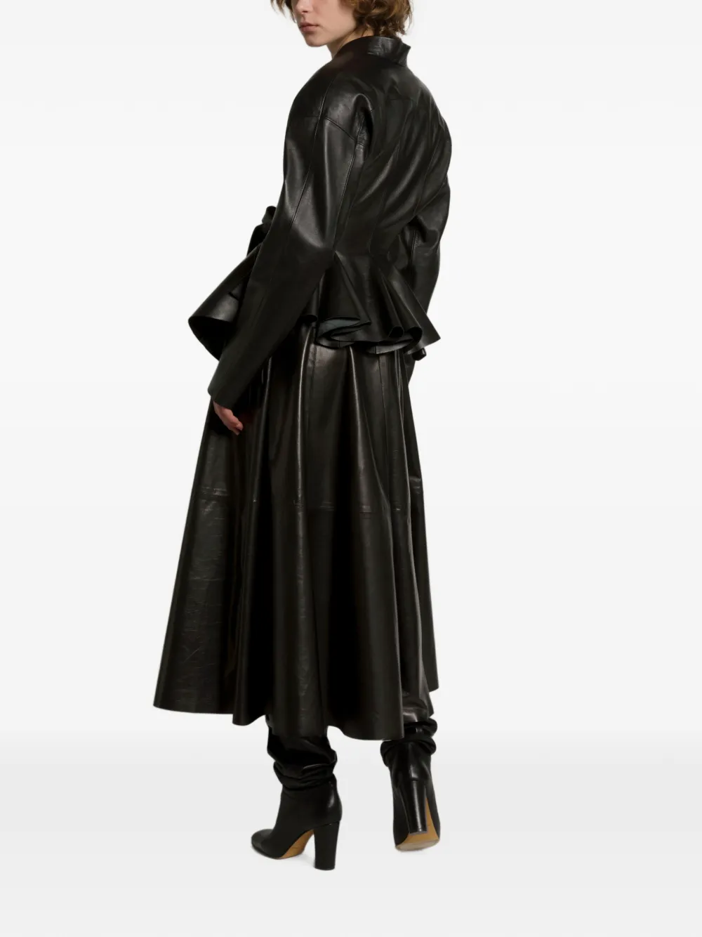 Alberta Ferretti Peplum jack met gestrikte taille Zwart