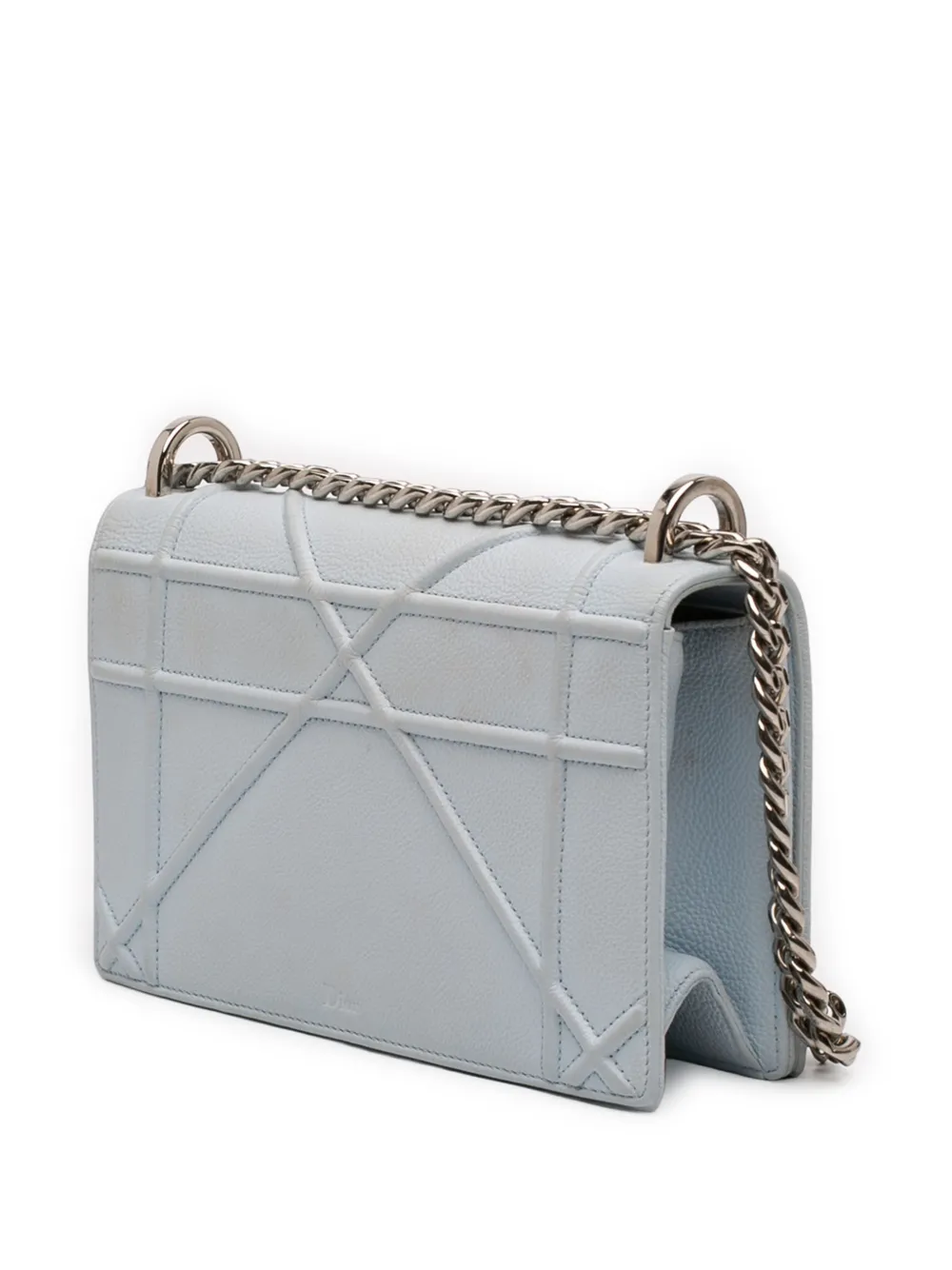  Christian Dior Pre-owned Borsa A Tracolla Diorama Piccola In Pelle Di Vitello Zigrinata Con Battente 2016 - Blu 