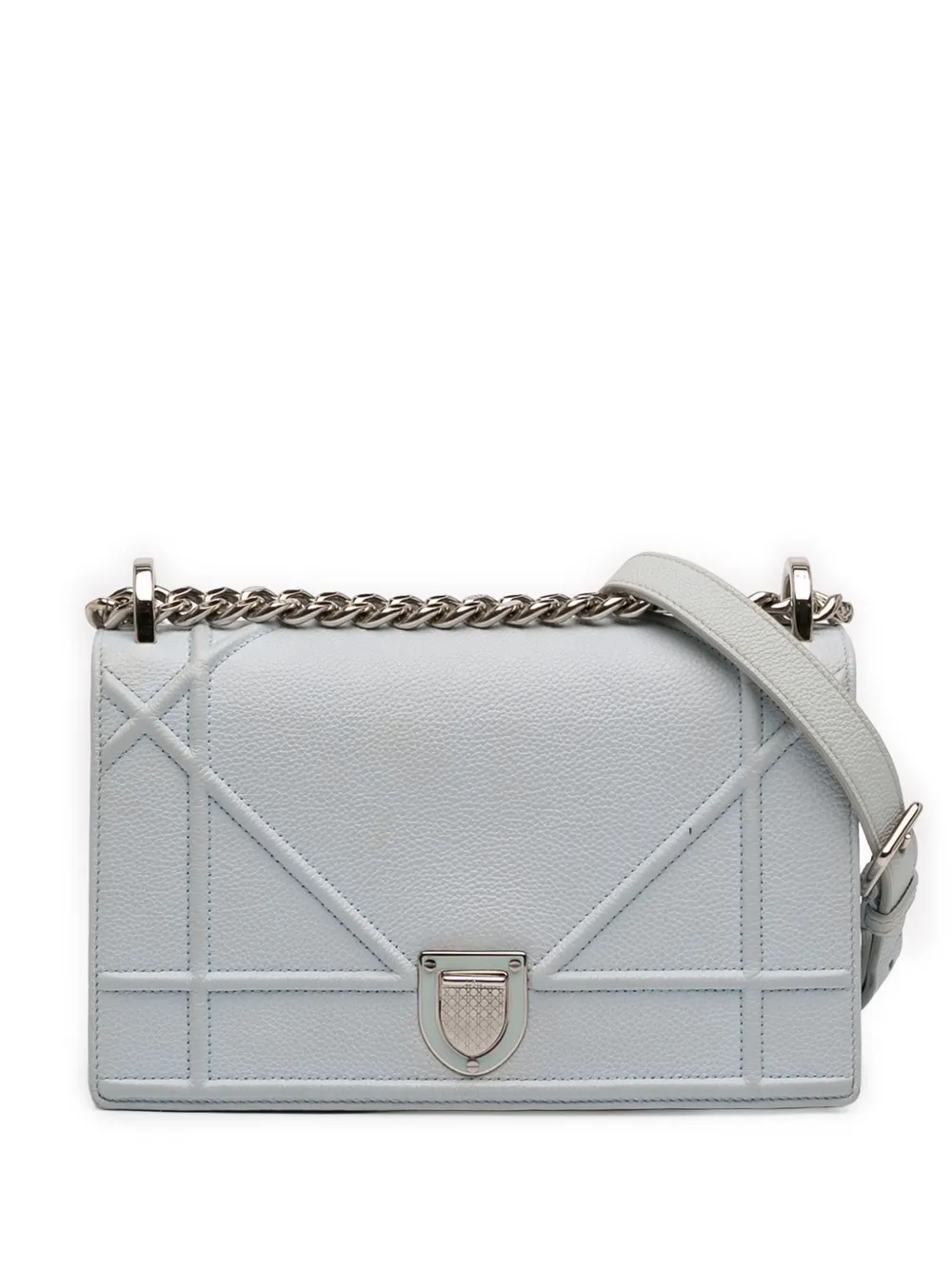 Christian Dior Pre-Owned 2016 Small Grained Calfskin Diorama Flap crossbody bag - Blue