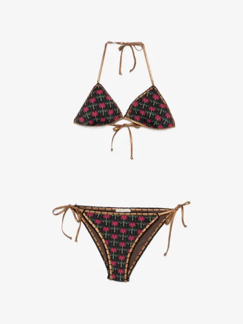 Anjuna bikini triangular con palmeras estampadas