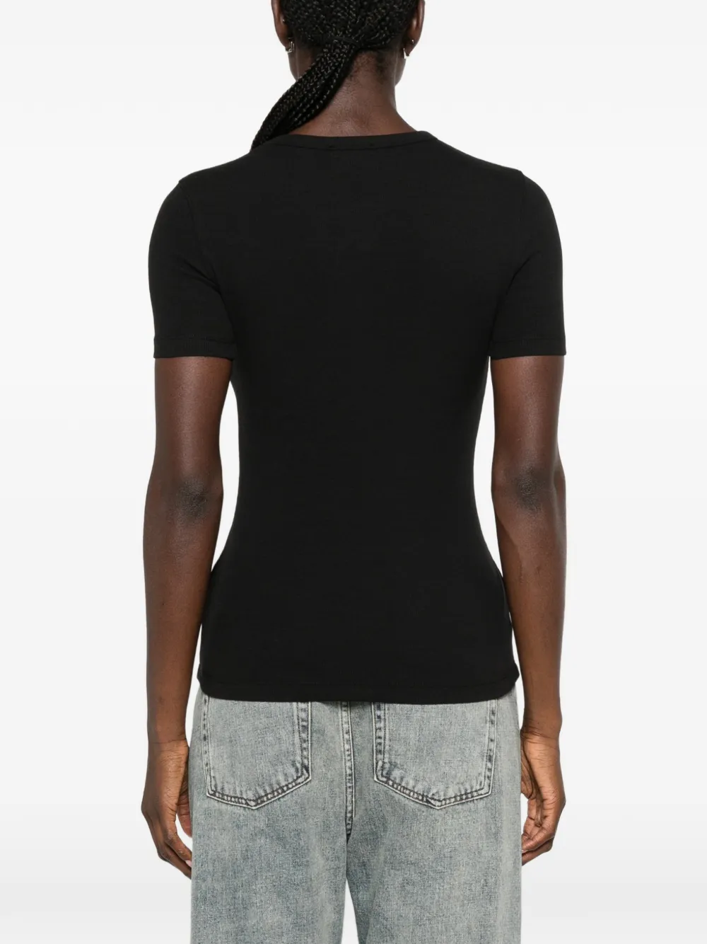 Diesel T-shirt met logoplakkaat Zwart