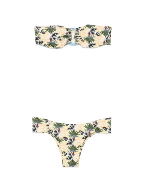 Anjuna palm-print bandeau bikini