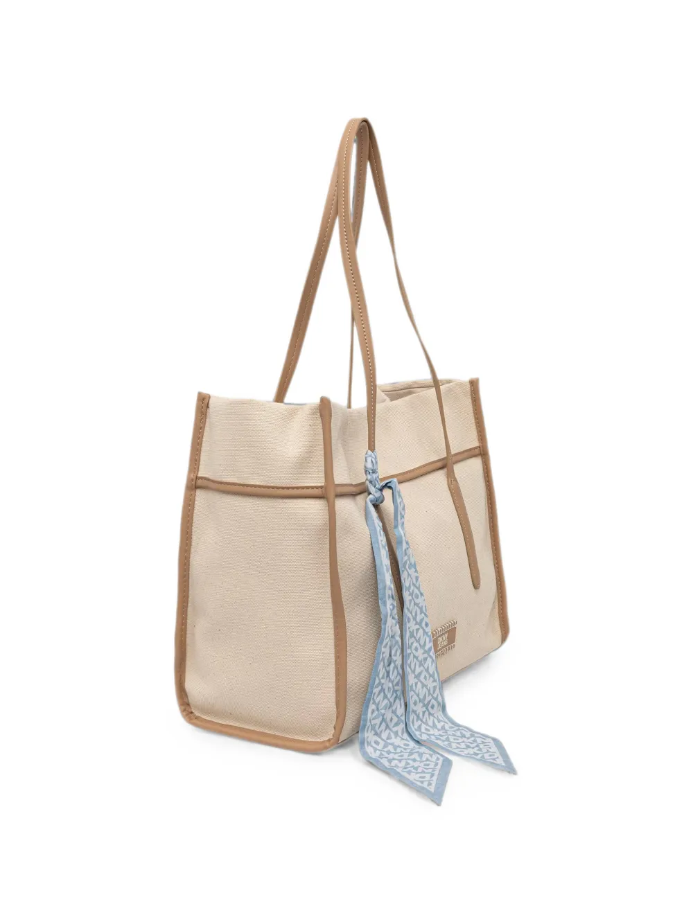 DKNY Dallas shopper met sjaaldetail en logo-patch Beige