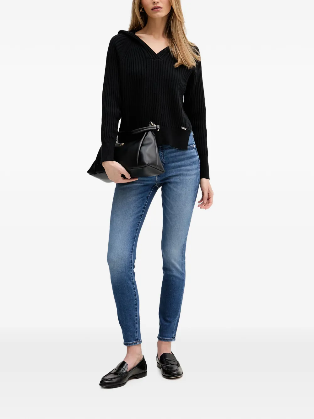 DKNY Ribgebreide trui Zwart