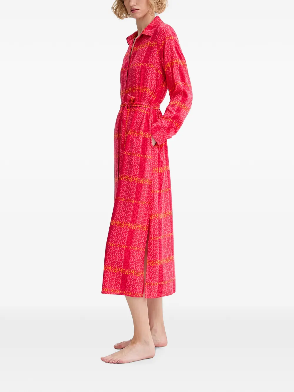 DKNY Midi-jurk met logoprint Roze