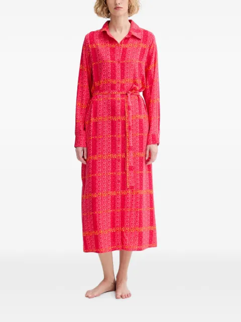 DKNY logo-print belted midi dress