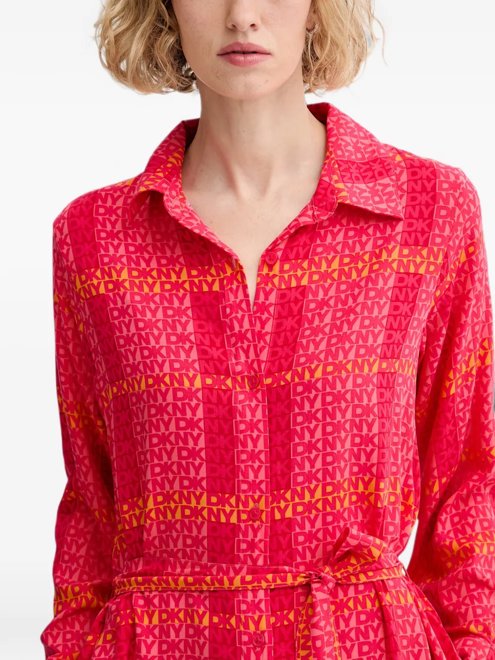 DKNY Midi-jurk met logoprint Roze