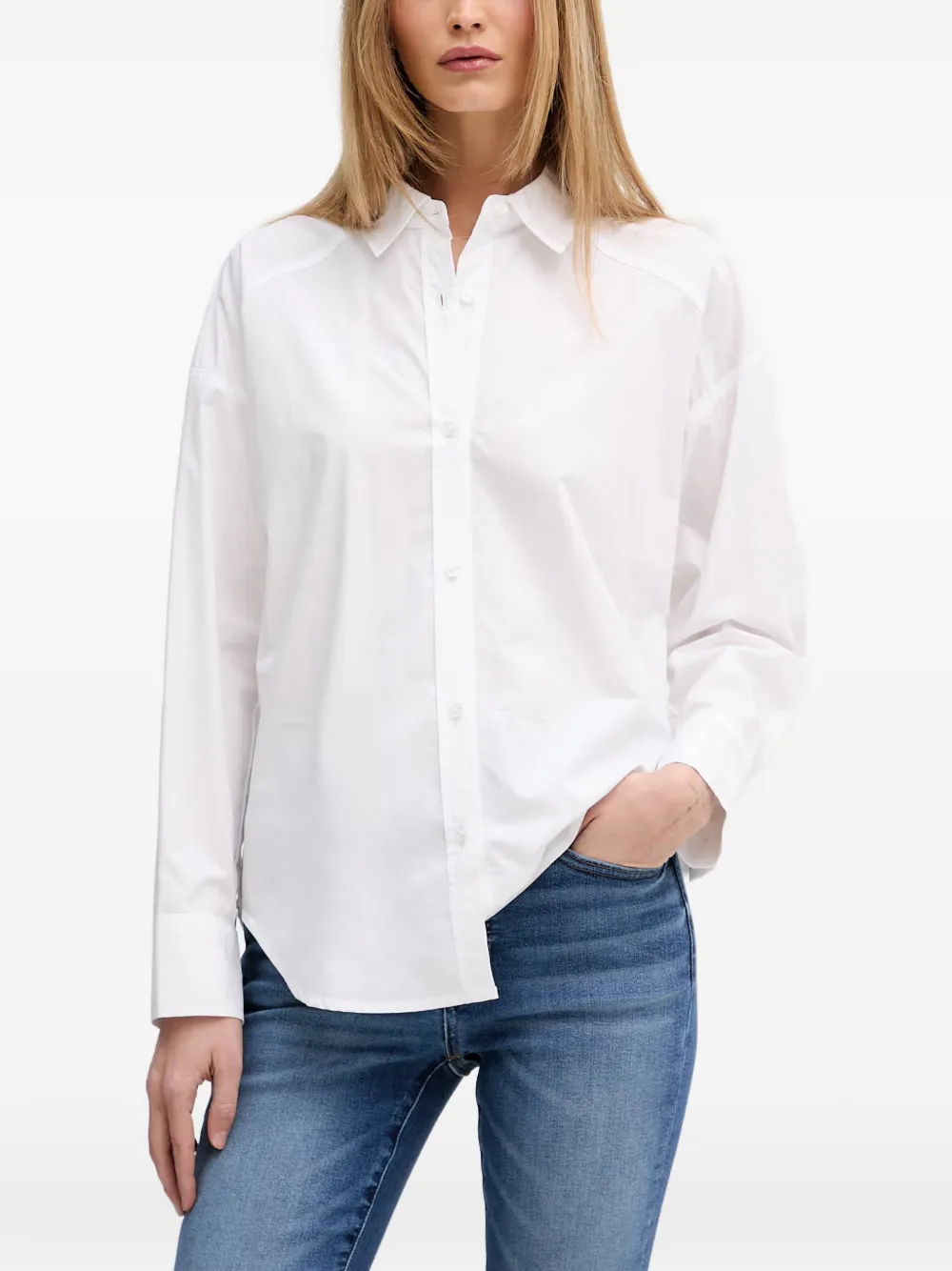 DKNY elasticated-waist buttoned shirt - Bianco