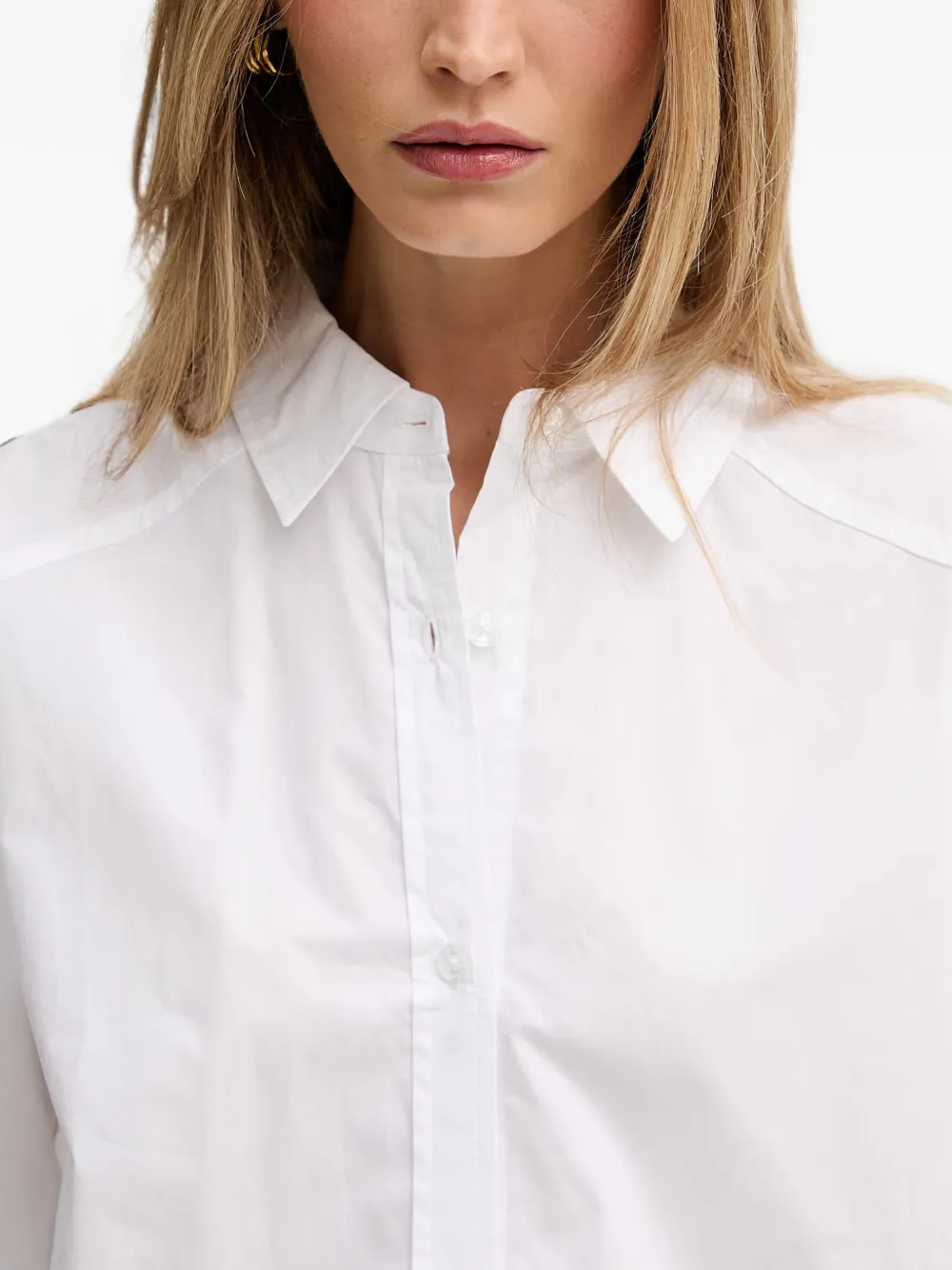 DKNY Blouse met elastische taille en knopen Wit