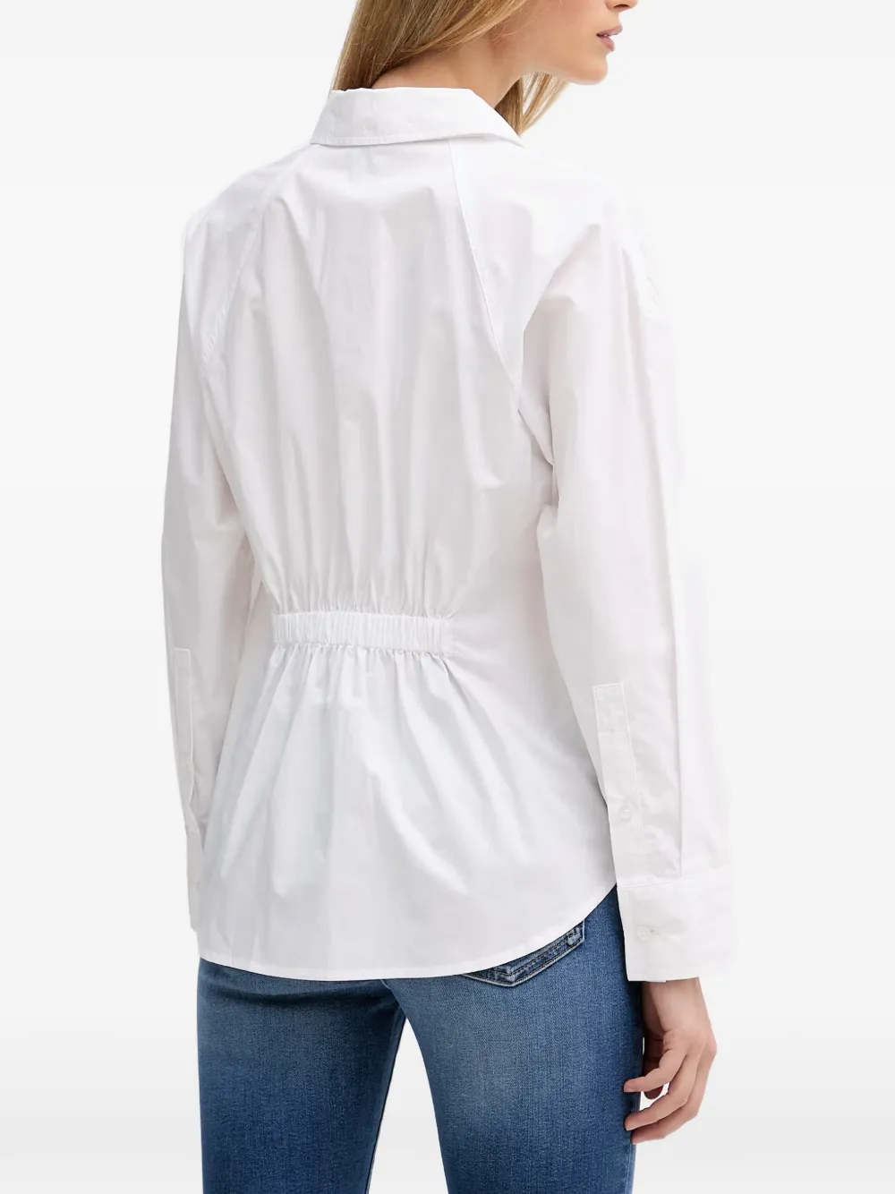 DKNY Blouse met elastische taille en knopen Wit