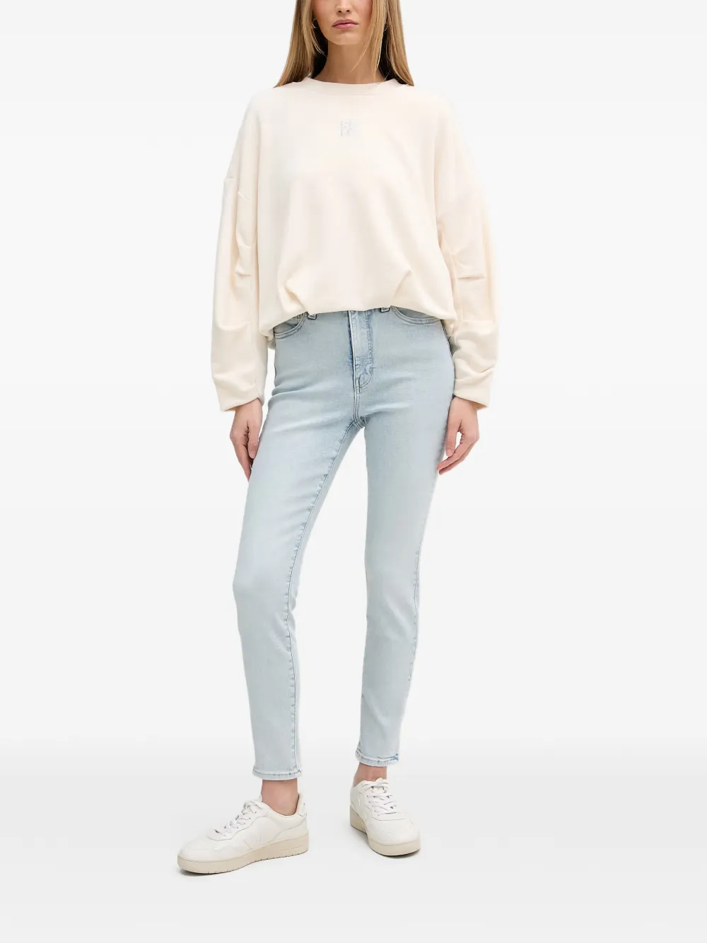 DKNY Sweater met stras logo Beige