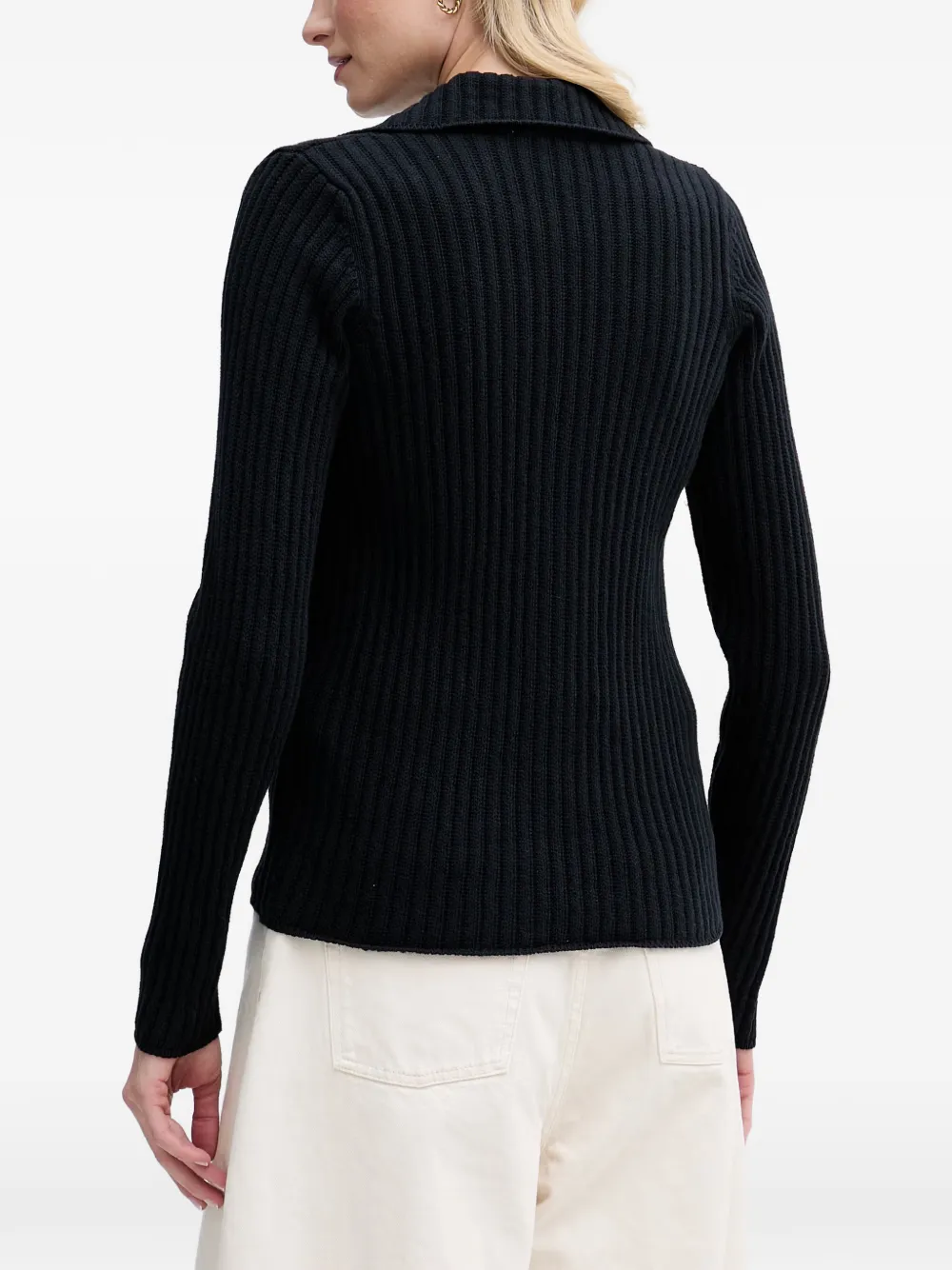 DKNY Ribgebreide top Zwart
