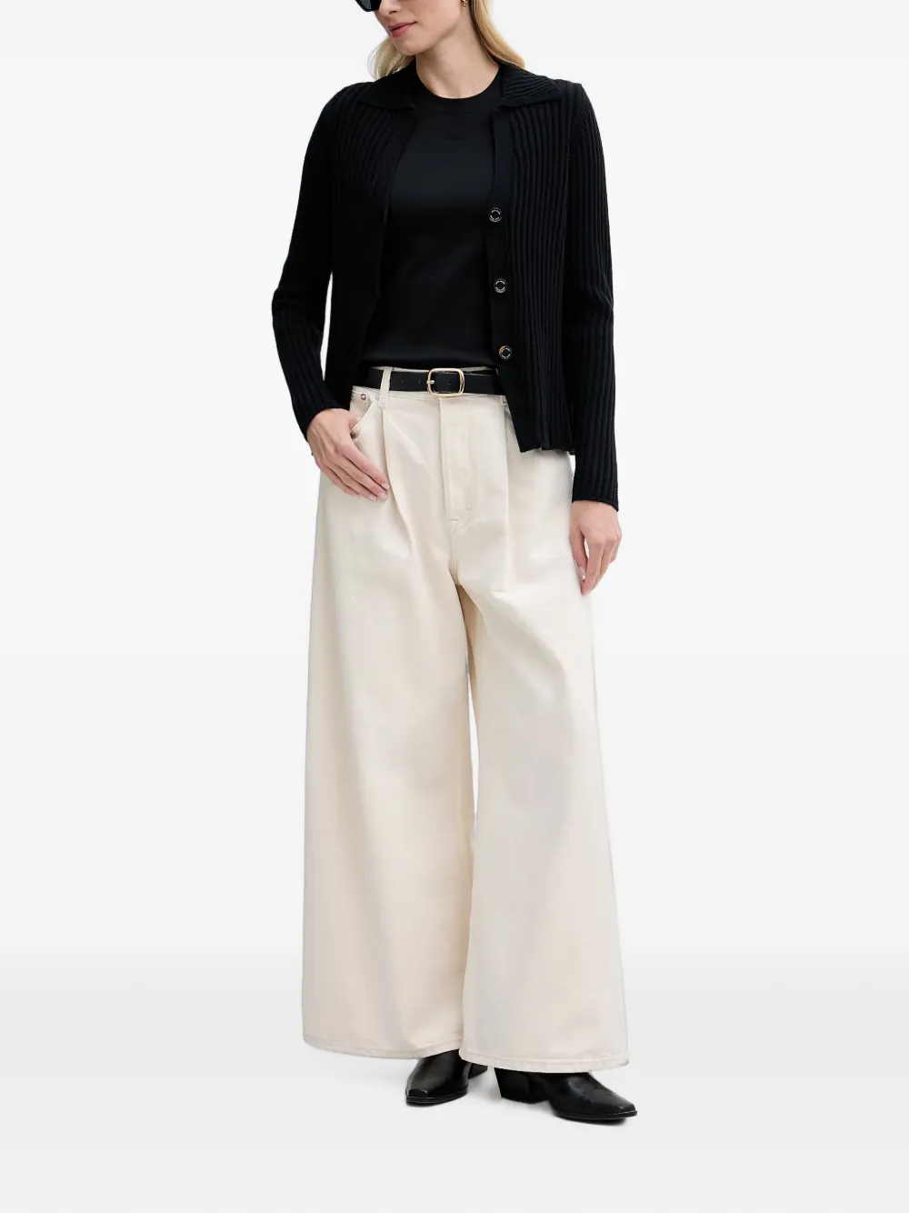 DKNY Ribgebreide top Zwart