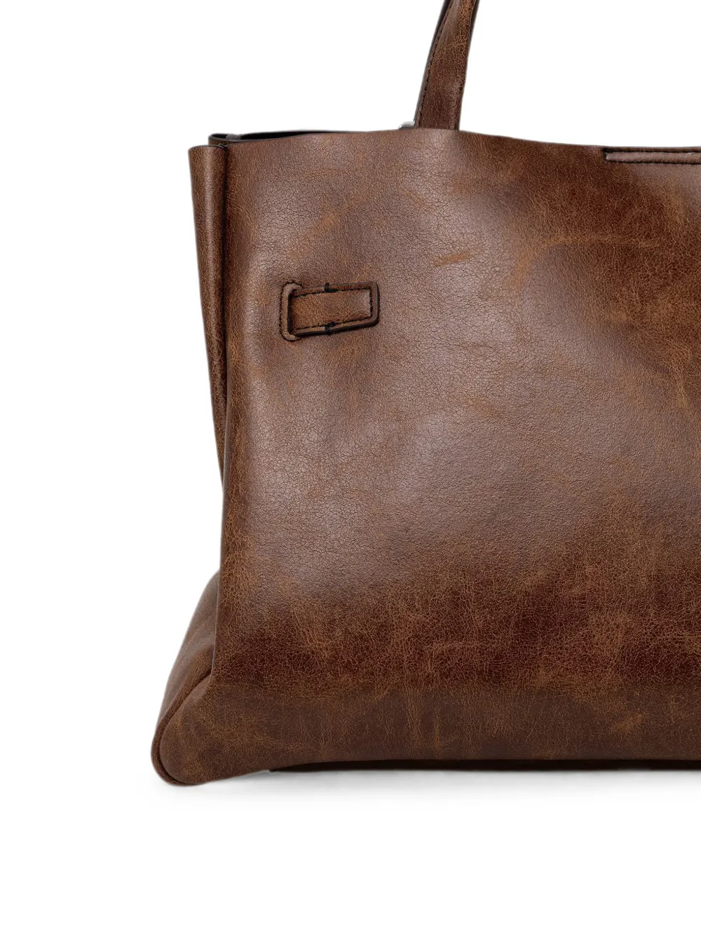 DKNY Bryar shopper met logo-label en draaislot Bruin