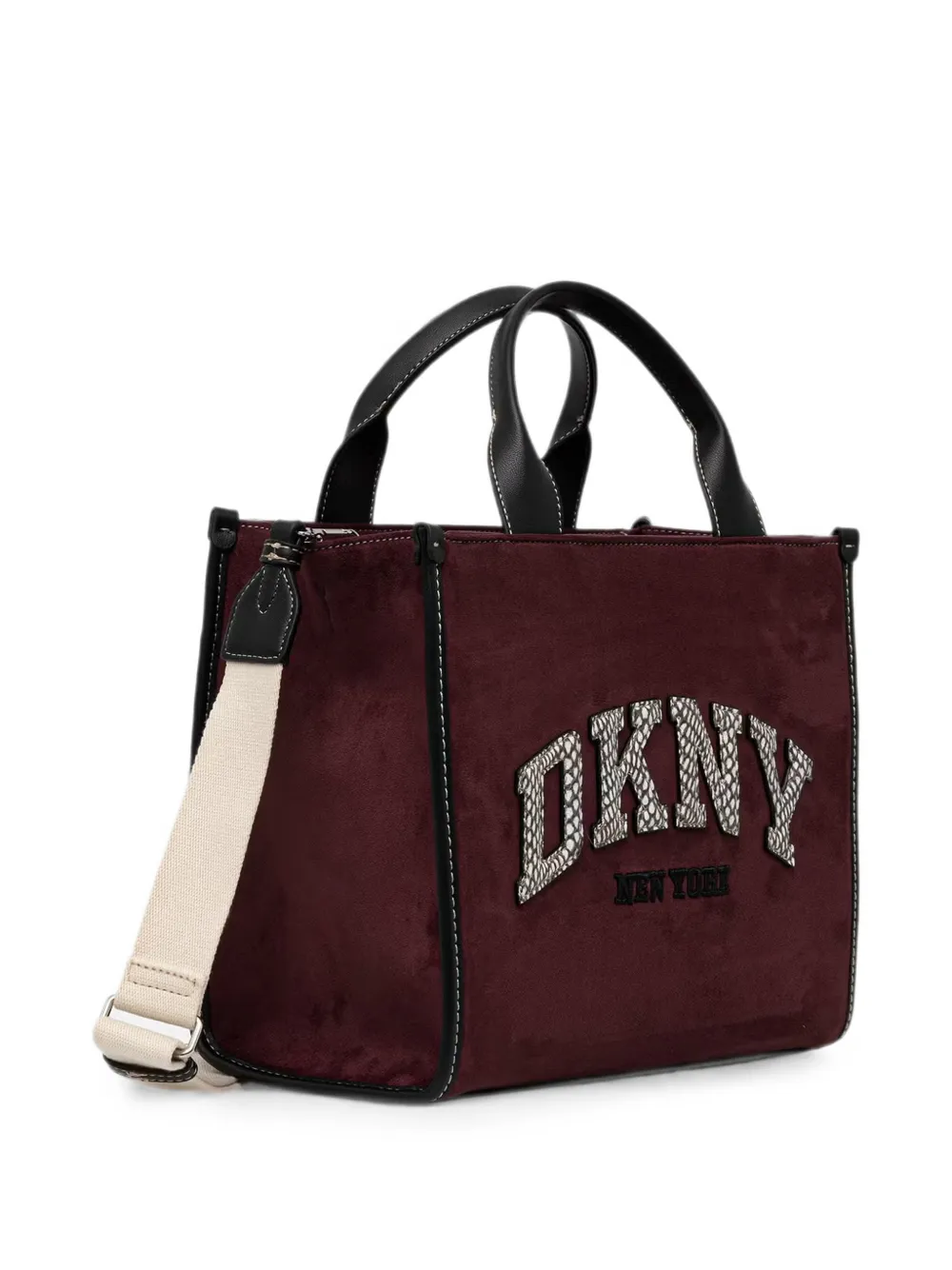 DKNY Handlee shopper met logo-patch Rood