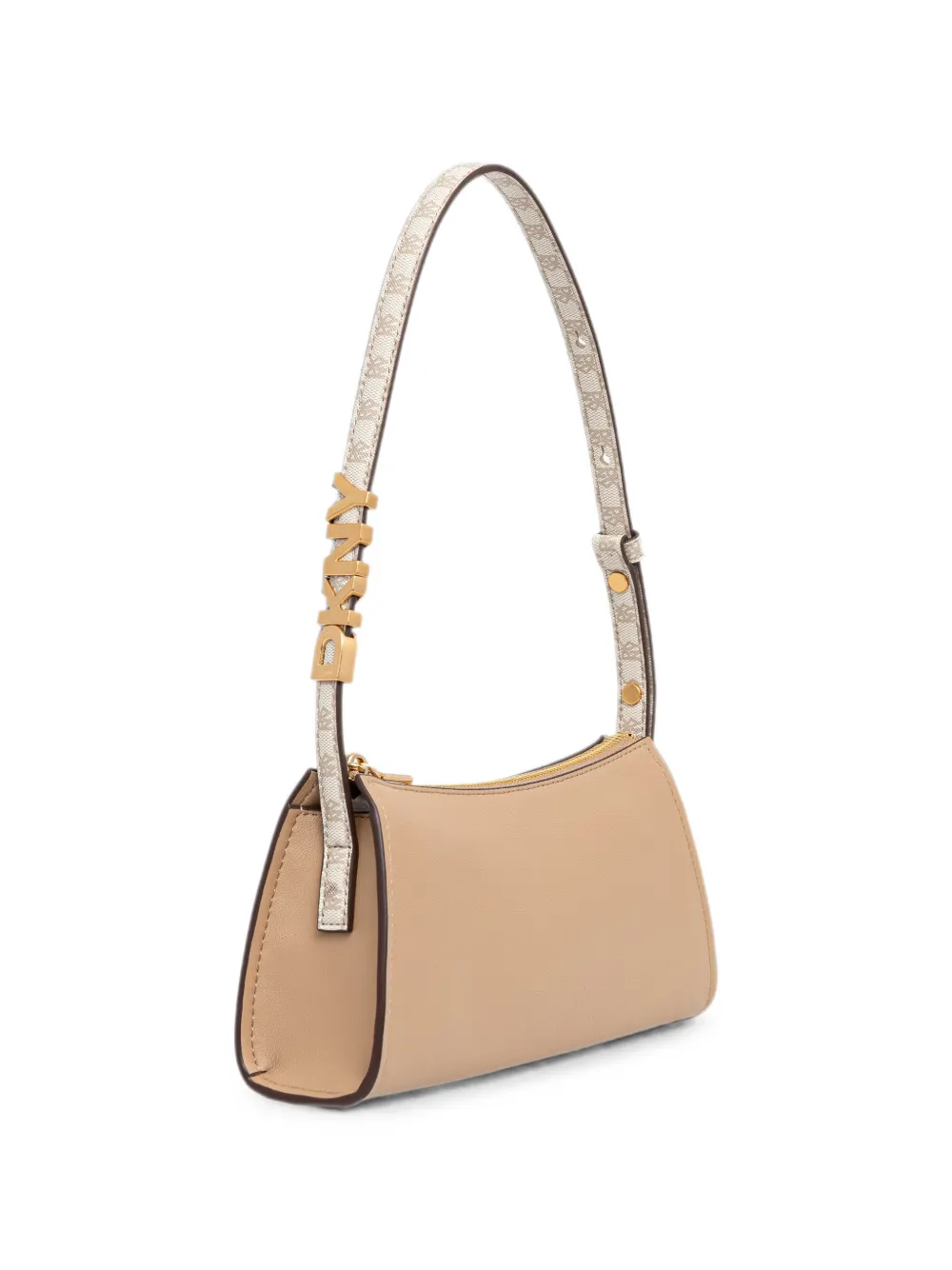 DKNY Avril schoudertas met logoplakkaat Beige