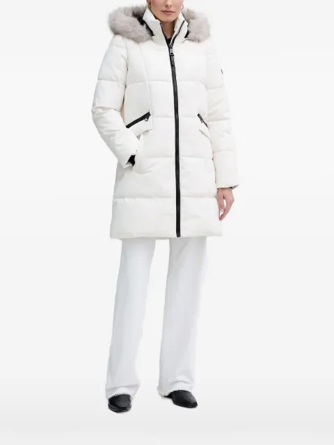 DKNY faux-fur-trim padded coat