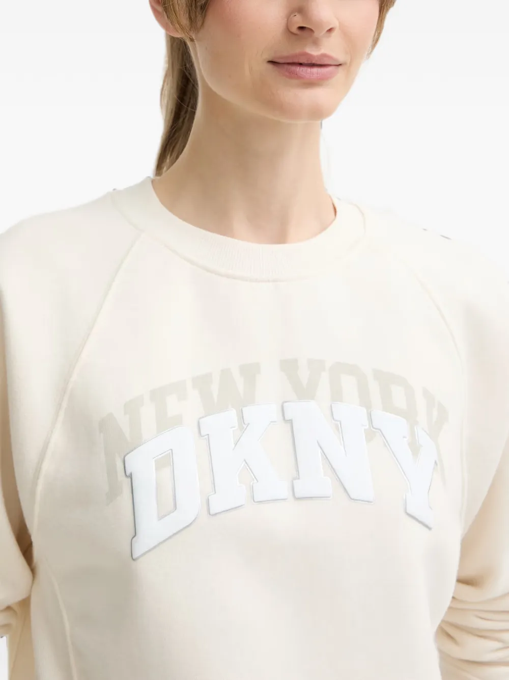 DKNY Sweater met logopatch Beige
