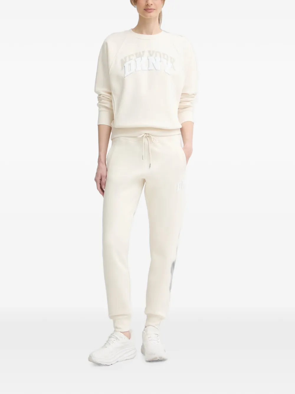 DKNY Sweater met logopatch Beige
