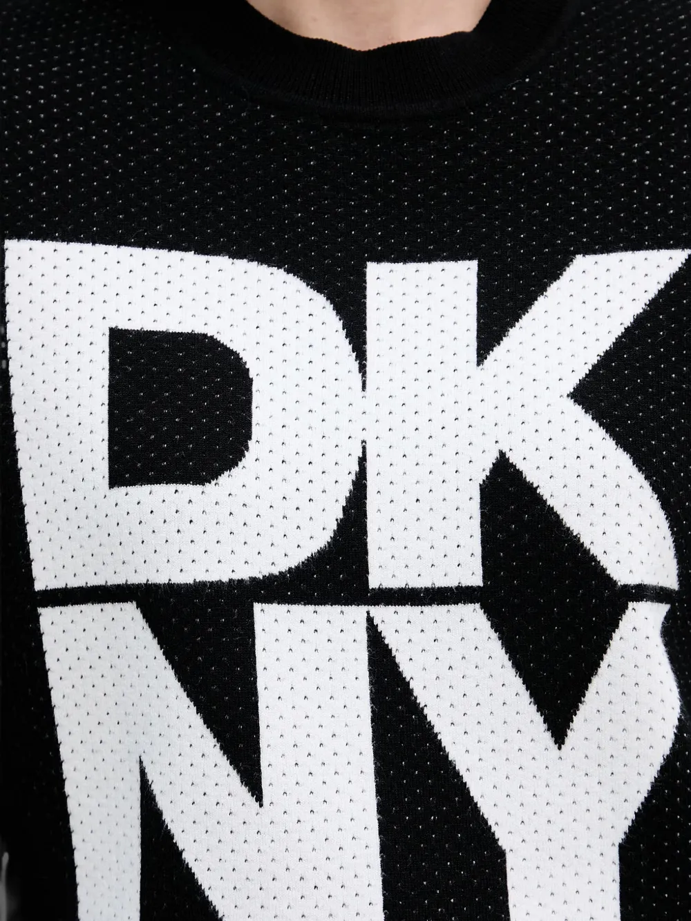 DKNY Sweater met ronde hals en verfraaid met logo Zwart