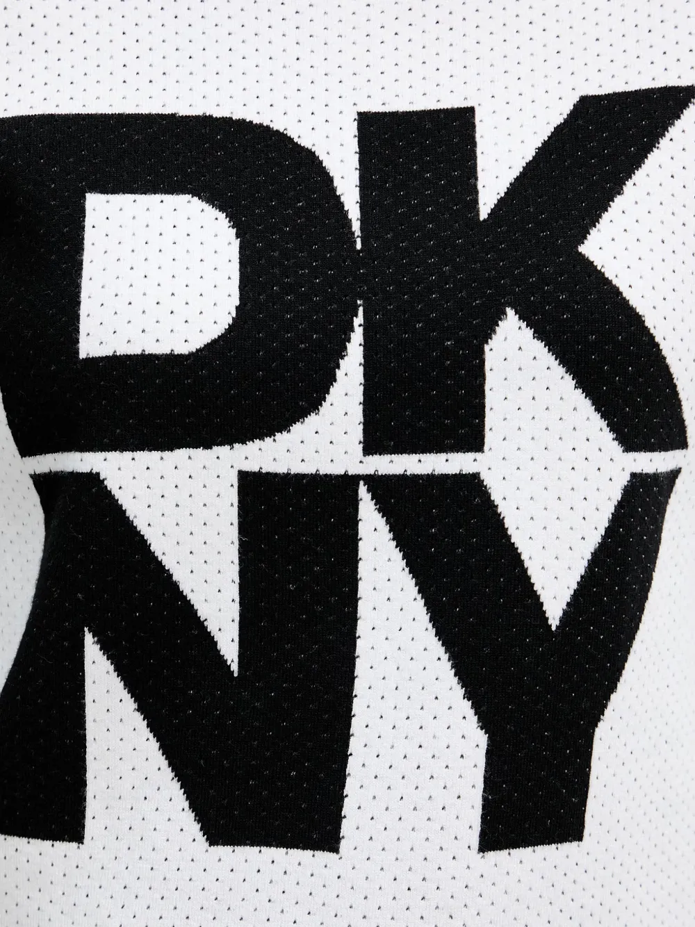 DKNY Gebreide trui met geperforeerd logo Wit