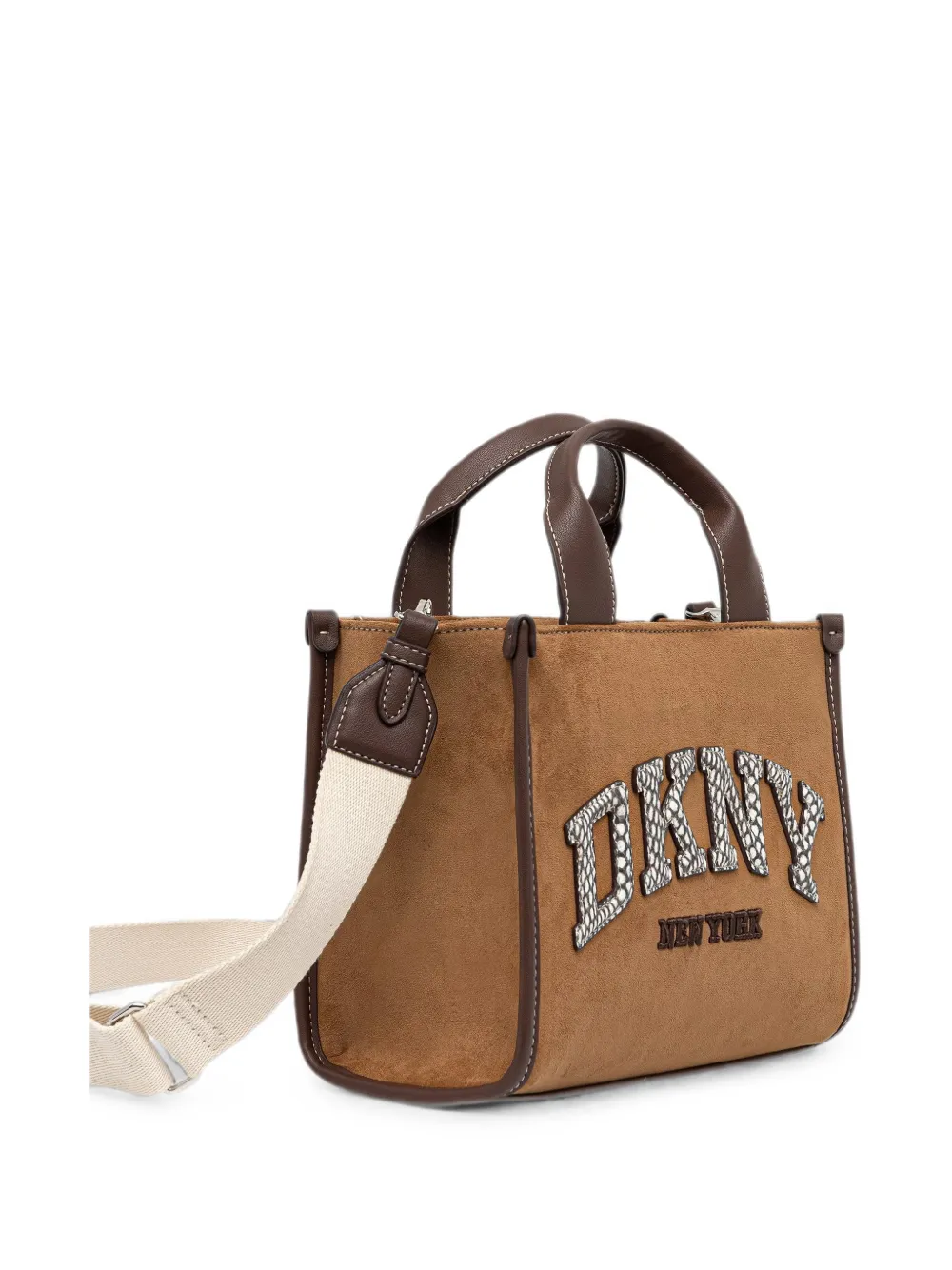 DKNY Handlee shopper met logopatch Bruin