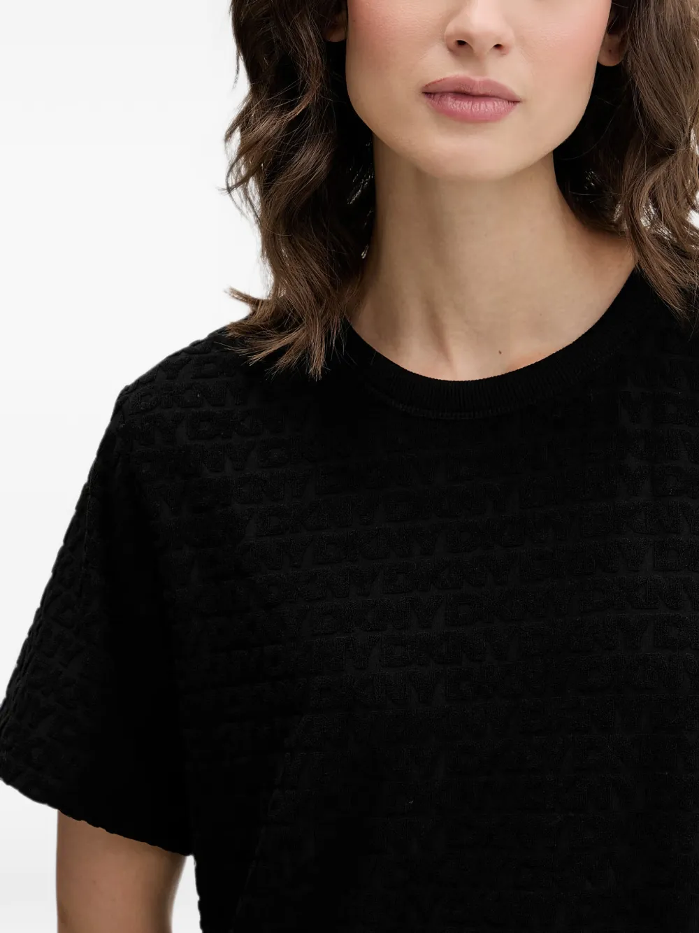 DKNY Pyjama met logo-reliëf Zwart