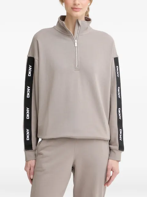 DKNY sweat à col zippé et galon à logo