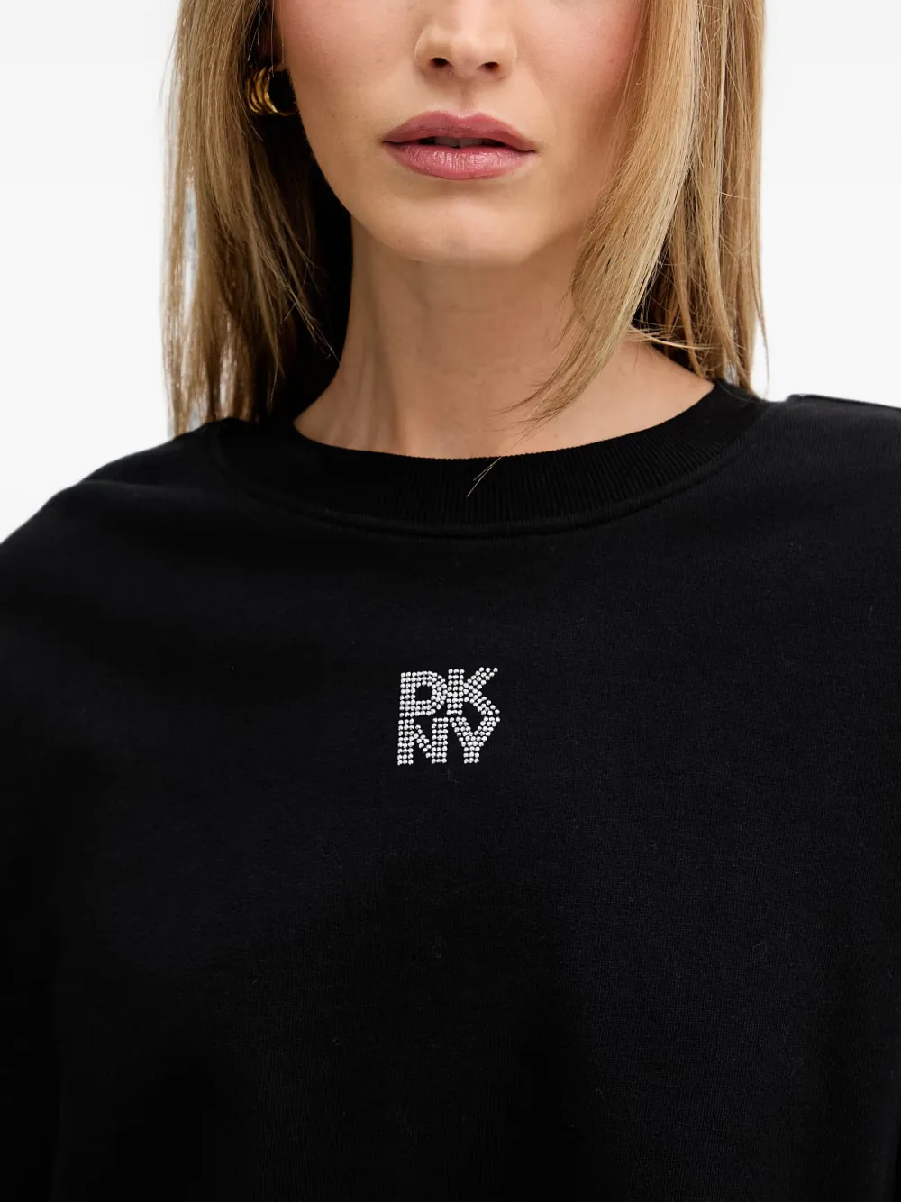 DKNY Sweater verfraaid met logo en ronde hals Zwart