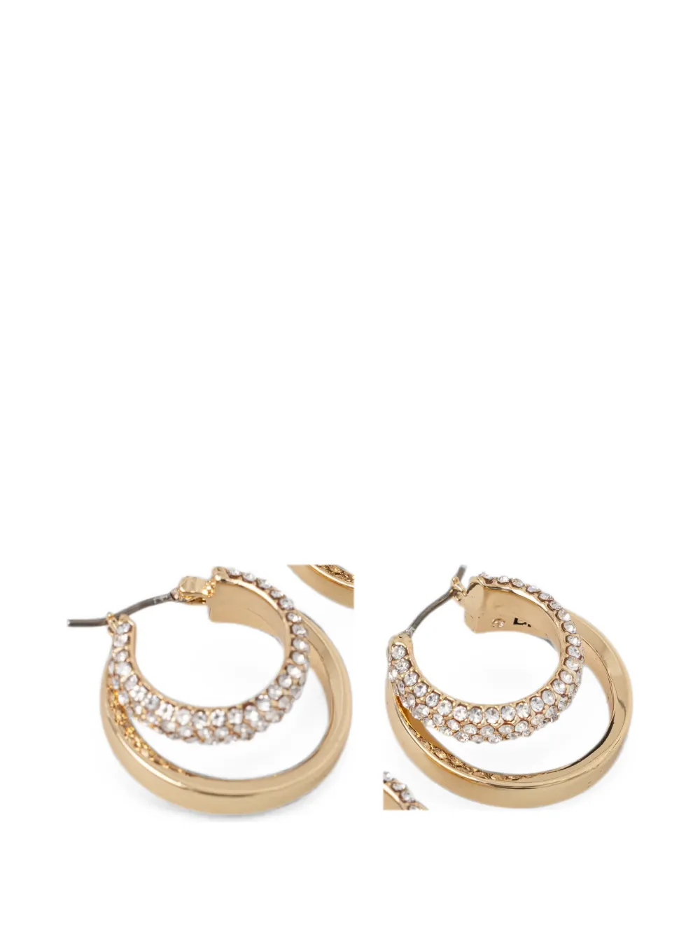 DKNY crystal-embellished double-hoop earrings - Oro