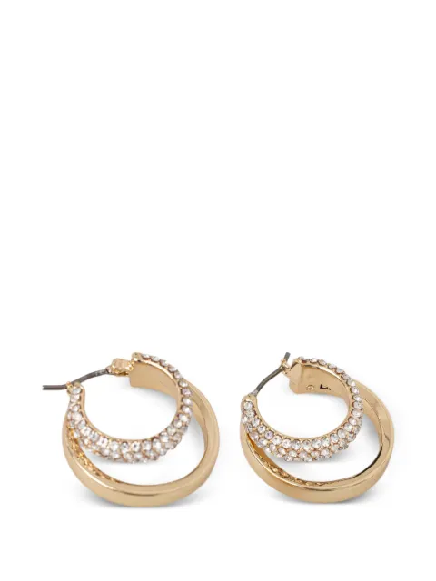 DKNY crystal-embellished double-hoop earrings